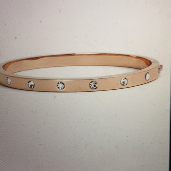 Kate Spade Set Of 2 Metal Stone Hinged Bangles - Picture 9 of 10